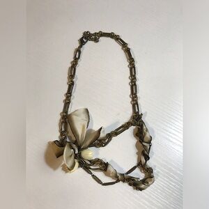 Vintage Brass necklace floral